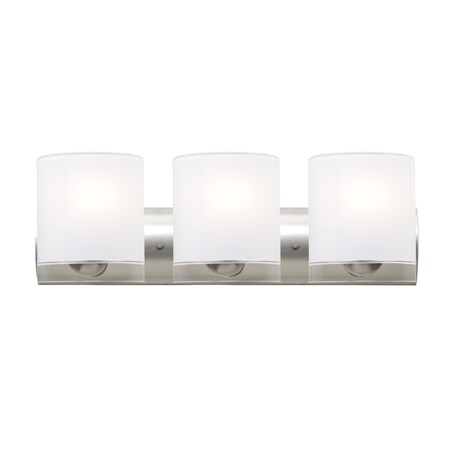 Besa Lighting Celtic Wall Sconce, Opal Glossy/Clear, Satin Nickel Finish, 3x60W Incandescent 3WZ-CELTICCL-SN